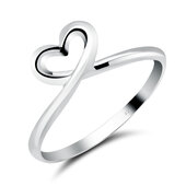 Twisted Heart Silver Ring  CSR-64